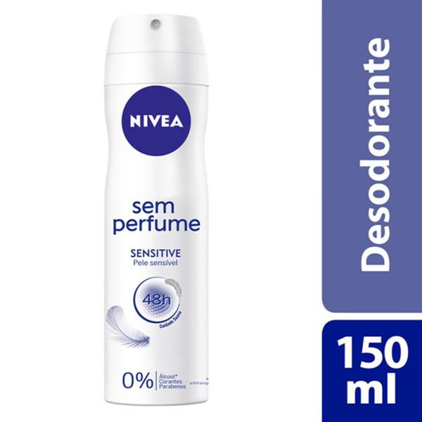 Desodorante Aerosol Nivea Sensitive Sem Perfume 150ml - Nívea