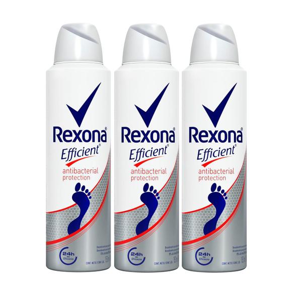 Desodorante Aerosol para Pés Efficient Antibacterial Protection 153ml Rexona - 3 Unidades