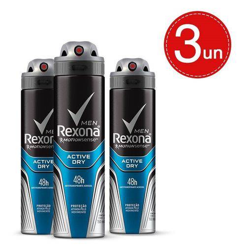 Desodorante Aerosol Rexona Active Dry 150ml 3 Unidades