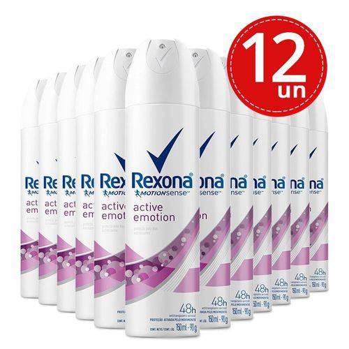 Desodorante Aerosol Rexona Active Emotion 150ml/90g 12 Unidades