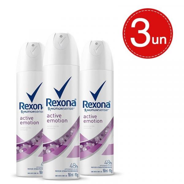 Desodorante Aerosol Rexona Active Emotion 150Ml/90G Leve 3 Pague 2