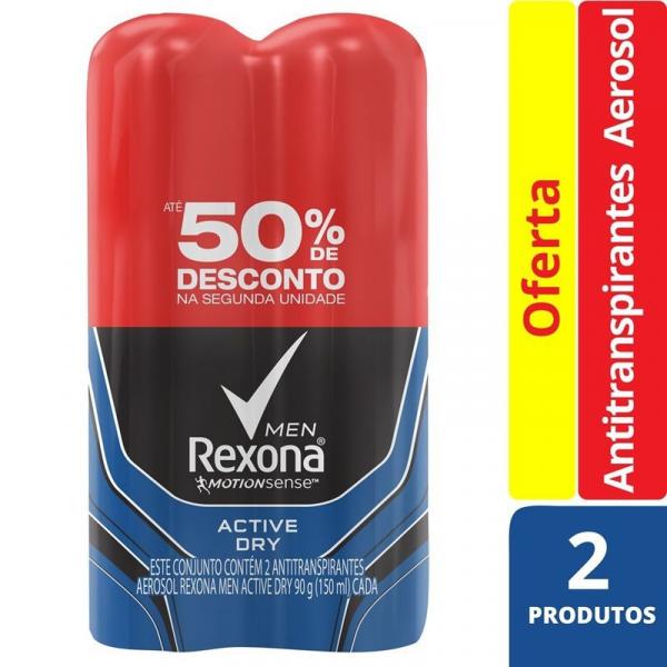 Desodorante Aerosol Rexona Active Men 90g 50 Off na 2ª Unidade