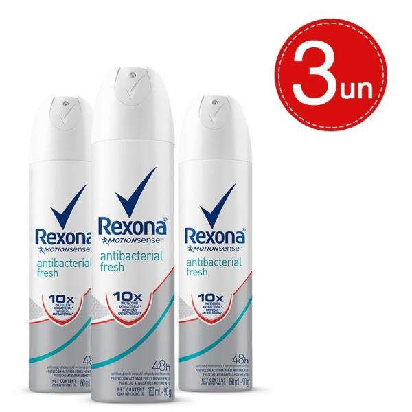 Desodorante Aerosol Rexona Antibacterial Fresh Fem 90g Leve 3 Pague 2