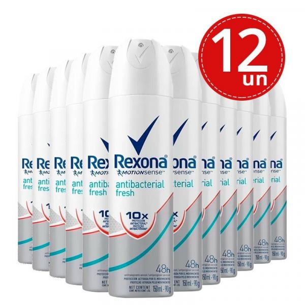 Desodorante Aerosol Rexona Antibacterial Fresh Feminino 150ml/90g Leve 12 Pague 8