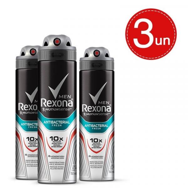 Desodorante Aerosol Rexona Antibacterial Fresh Men 90g Leve 3 Pague 2