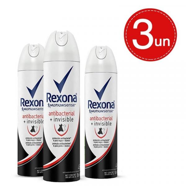 Desodorante Aerosol Rexona Antibacterial Invisible Fem 90g Leve 3 Pague 2
