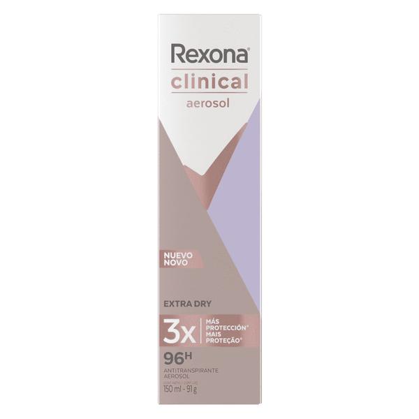 Desodorante Aerosol Rexona Clinical Extra Dry Feminino 150ml