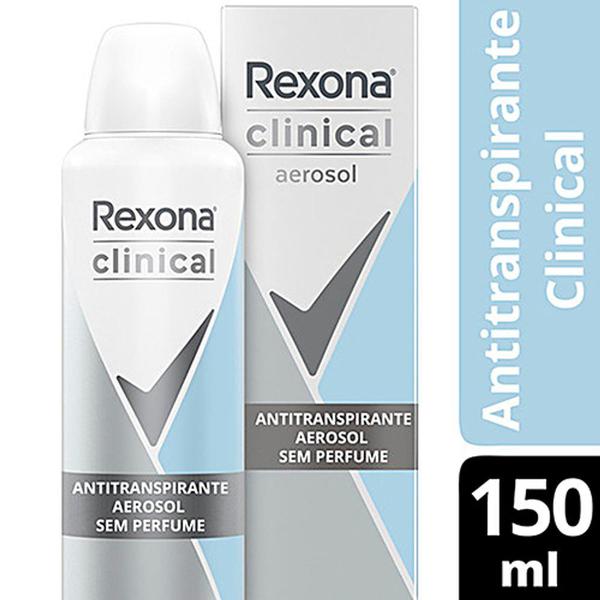 Desodorante Aerosol Rexona Clinical Sem Perfume 150ml com 2 Unidades
