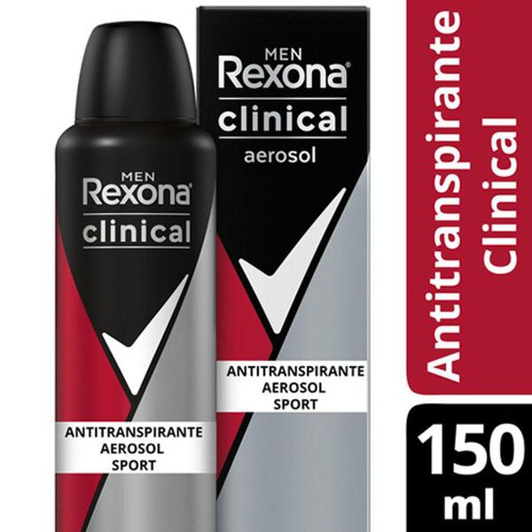 Desodorante Aerosol Rexona Clinical Sport 150ml com 2 Unidades