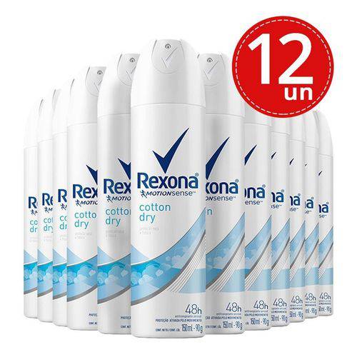 Desodorante Aerosol Rexona Cotton Dry 150ml/90g 12 Unidades