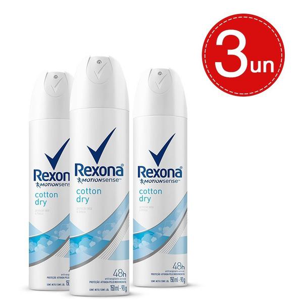 Desodorante Aerosol Rexona Cotton Dry 90g/150ml Leve 3 Pague 2