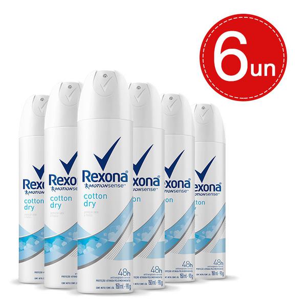 Desodorante Aerosol Rexona Cotton Dry Azul 150Ml/90G Leve 6 Pague 3