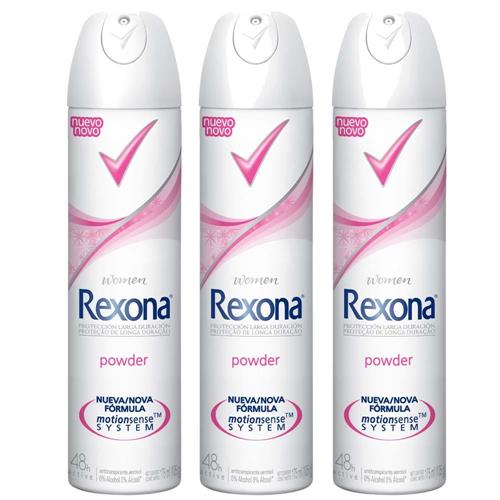 Desodorante Aerosol Rexona Feminino Powder 175ml 3 Unidades