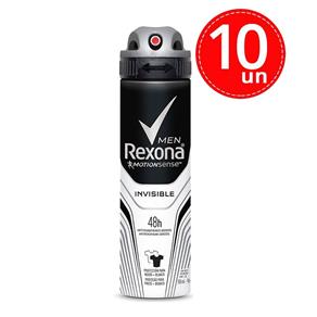 Desodorante Aerosol Rexona Invisible 90g/150ml - 10 Unidades