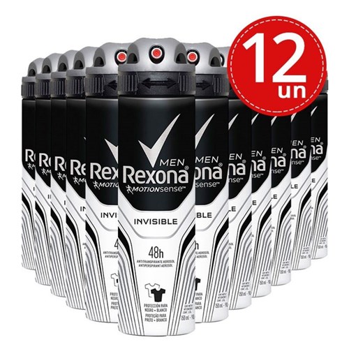 Desodorante Aerosol Rexona Invisible 90G/150Ml Leve 12 Pague 8