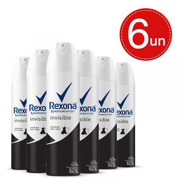 Desodorante Aerosol Rexona Invisible Feminino 150Ml/90G Leve 6 Pague 3