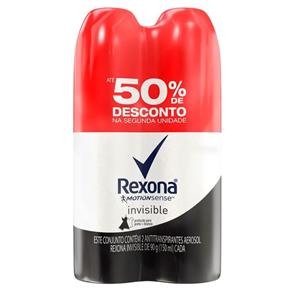 Desodorante Aerosol Rexona Invisible Feminino 150ml 2 Unidades - 90g