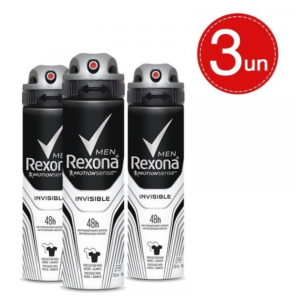 Desodorante Aerosol Rexona Invisible Men 90g/150ml Leve 3 Pague 2