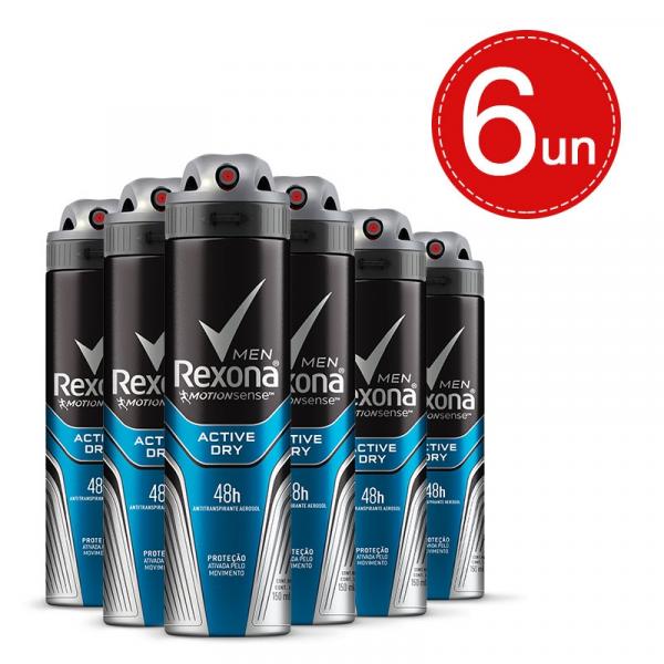 Desodorante Aerosol Rexona Masculino Active Dry 150Ml Leve 6 Pague 3