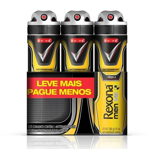 Desodorante Aerosol Rexona Masculino V8 90g com 3 Unidades