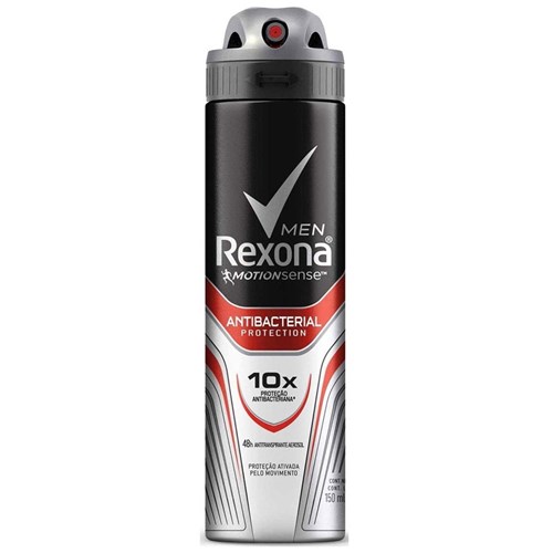 Desodorante Aerosol Rexona Men Antibacterial 10X Proteção - 150 Ml