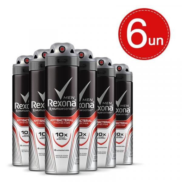 Desodorante Aerosol Rexona Men Antibacterial 150Ml/90G - Leve 6 Pague 3