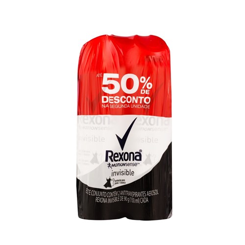Desodorante Aerosol Rexona Motion Sense Invisible Feminino 150Ml/90G 40% de Desconto