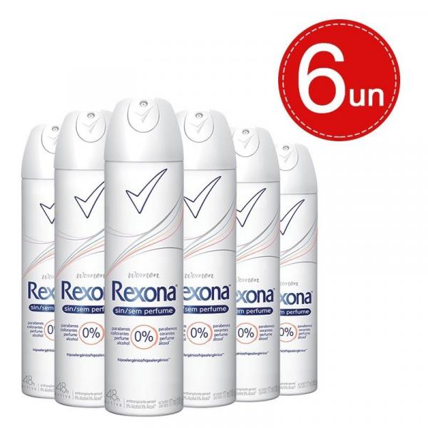 Desodorante Aerosol Rexona Sem Perfume 150ml/90g Leve 6 Pague 4