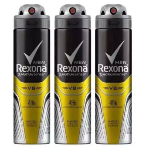 Desodorante Aerosol Rexona V8 90g/150ml 3und