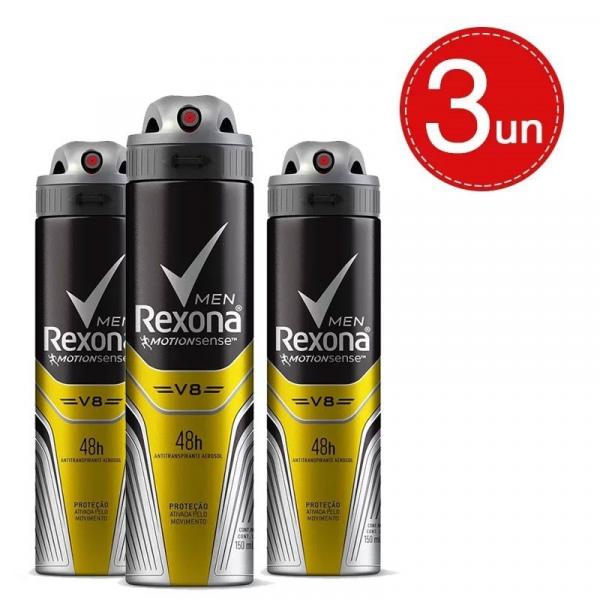 Desodorante Aerosol Rexona V8 90g/150ml - 3 Unidades