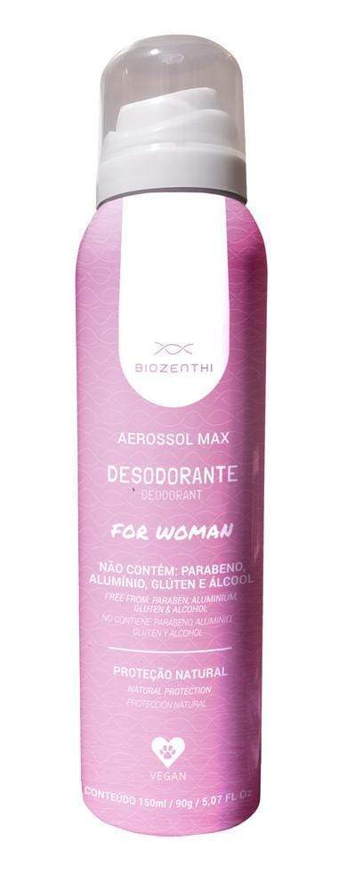 Desodorante Aerosol Sem Alumínio MAX FOR WOMAN Biozenthi 150ml
