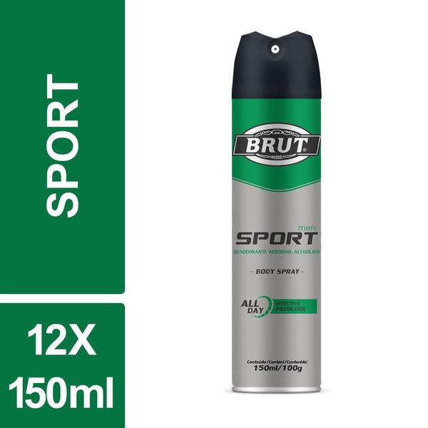 Desodorante Aerosol Sport Men Brut 150ml Kit 12un - não Informada