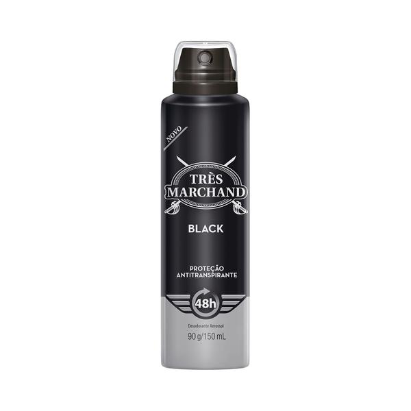 Desodorante Aerosol Très Marchand 48h - Black150ml - Tres Marchand/avanço/rastro/contoure