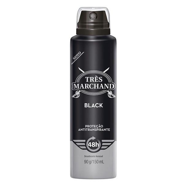 Desodorante Aerosol Três Marchand Black 150g - Tres Maschand