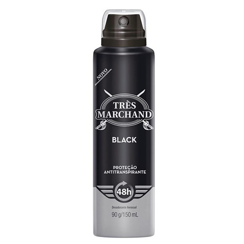 Desodorante Aerosol Três Marchand Black 150G