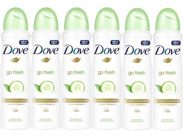 Desodorante Aerosol Unissex Dove Go Fresh - 150ml Cada 6 Unidades