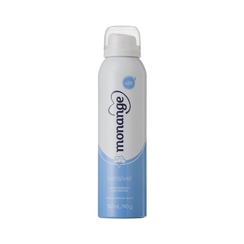 Desodorante Aerossol Hipoalergênico Sem Perfume Monange Sensível - 150 Ml/90 G