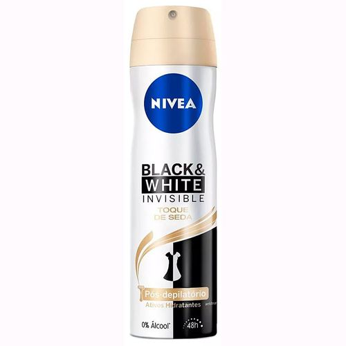 Desodorante Aerossol Nivea Black & White Toque de Seda 150ml DES AER NIVEA 150ML- TOQ de SEDA