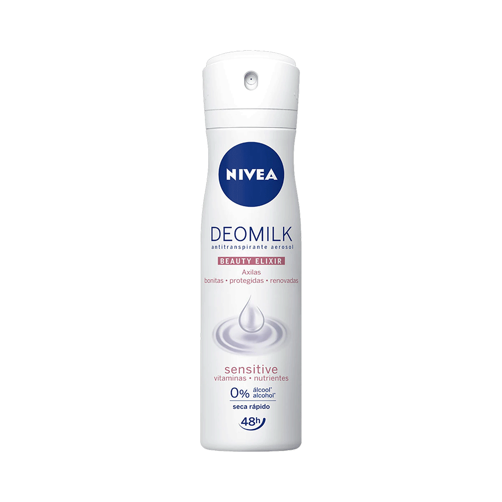 Desodorante Aerossol Nivea DeoMilk Beauty Elixir Sensitive 150ml