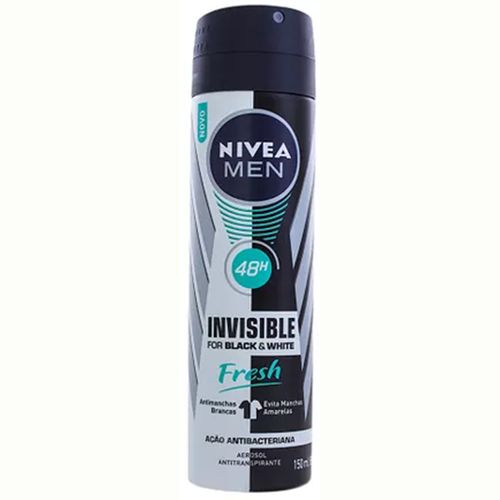 Desodorante Aerossol Nivea Men Invisible Black Fresh 150ml