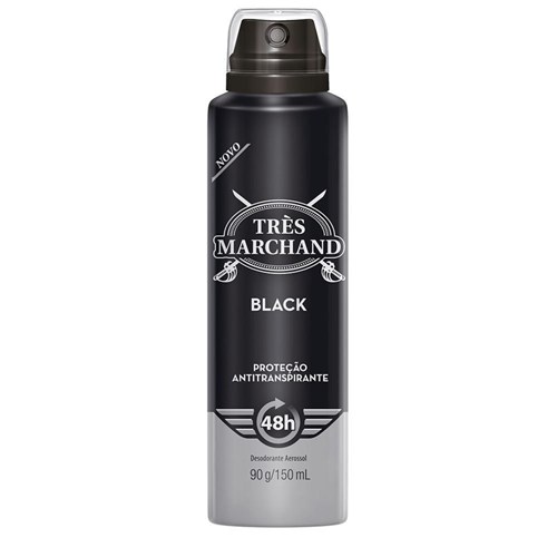Desodorante Aerossol Très Marchand Black 150Ml