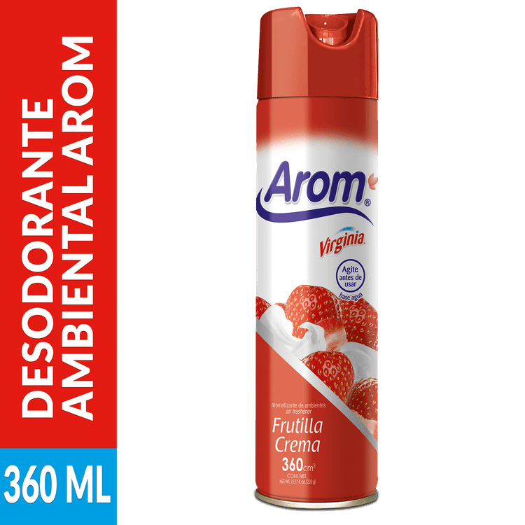 Desodorante Ambiental Arom Virginia Frutilla Crema 360 Ml