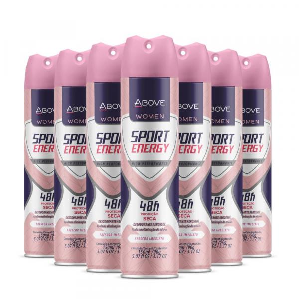 Desodorante Antitranspirante Above Sport Energy Women Caixa com 24 Unidades 150Ml/90G
