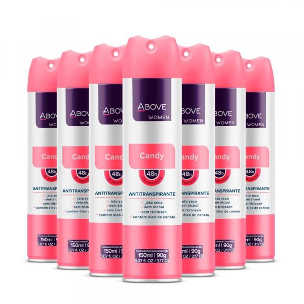 Desodorante Antitranspirante Above Women Candy Caixa com 24 Unidades 150Ml/90G