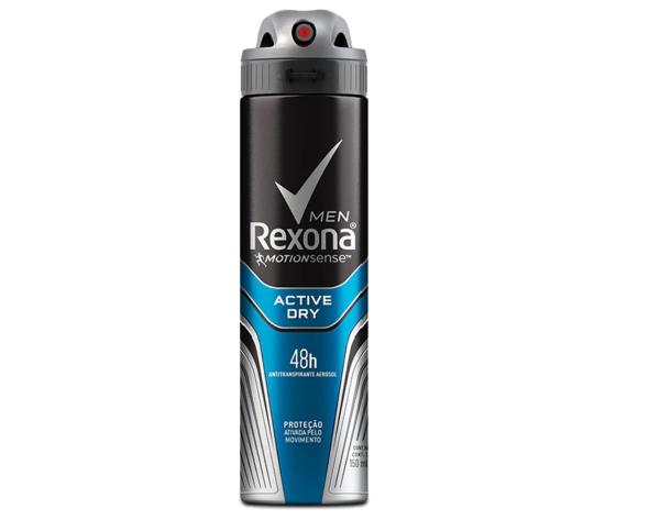 Desodorante Antitranspirante Aerosol Active Dry Masculino 150ml Rexona - 10 Unidades