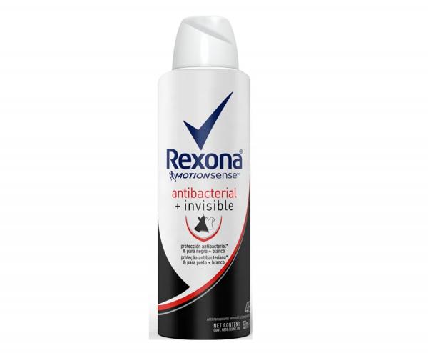 Desodorante Antitranspirante Aerosol Antibacterial + Invisible Feminino 150ml Rexona - 1 Unidade