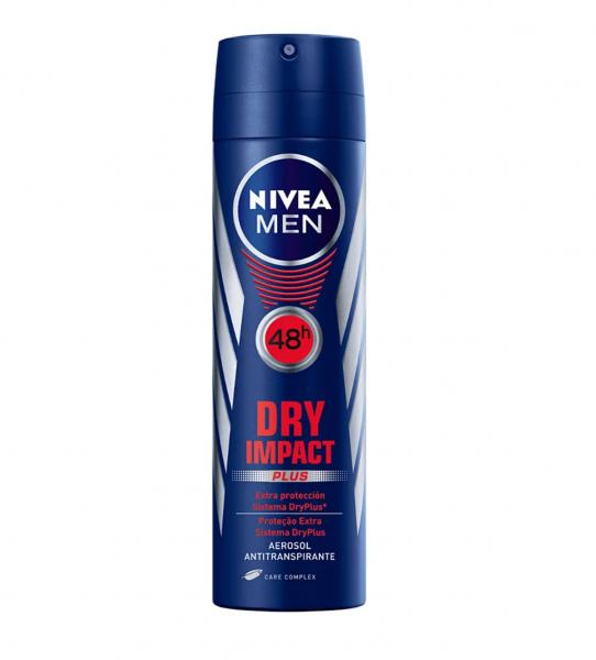Desodorante Antitranspirante Aerosol Dry Impact Plus Masculino 150ml Nivea - 6 Unidades