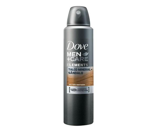 Desodorante Antitranspirante Aerosol Elements Talco Mineral + Sandalo Masculino 150ml Dove - 10 Unidades