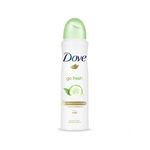 Desodorante Antitranspirante Aerosol Go Fresh Pepino E Chá Verde Feminino 150ml Dove - 3 Unidades