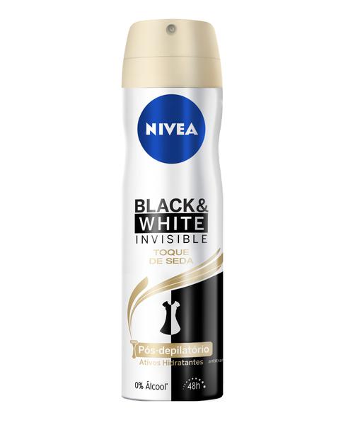Desodorante Antitranspirante Aerosol Invisible Black White Toque de Seda Feminino 150ml Nivea - 1 Unidade